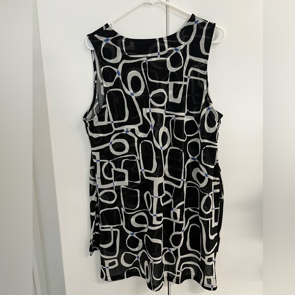 Alfani Black and Gray Patterned Blouse Sz XL - Picture 4 of 6